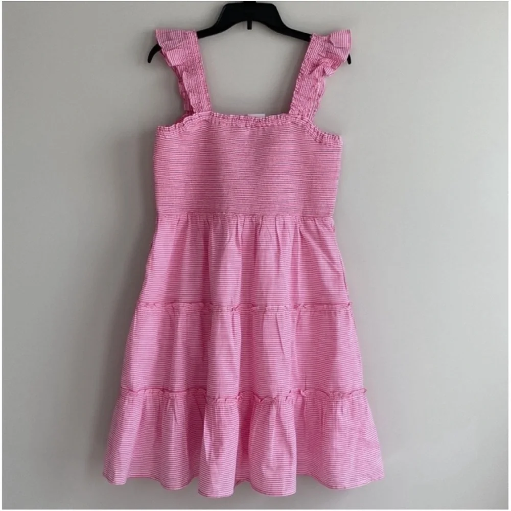 J. Crew Smocked Tiered Mini Dress